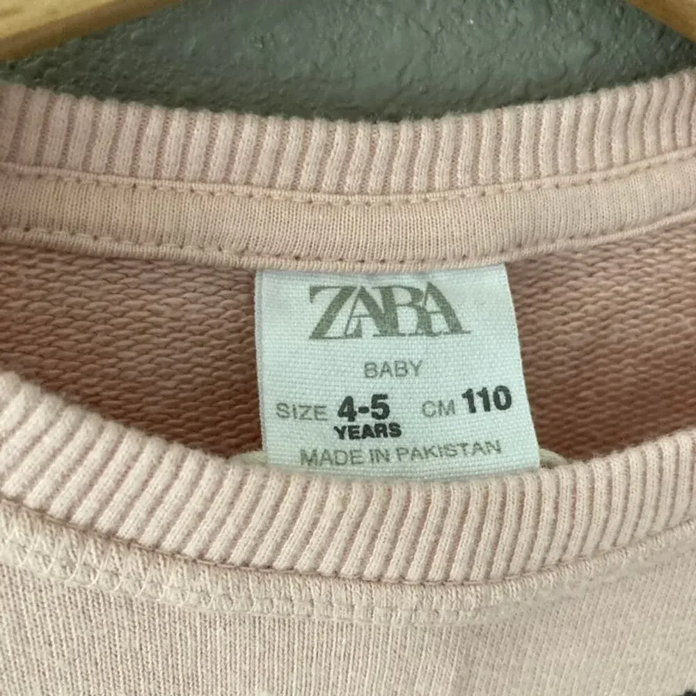 Zara Sisters Always Together Heart Sweatshirt - Pink - 4-5